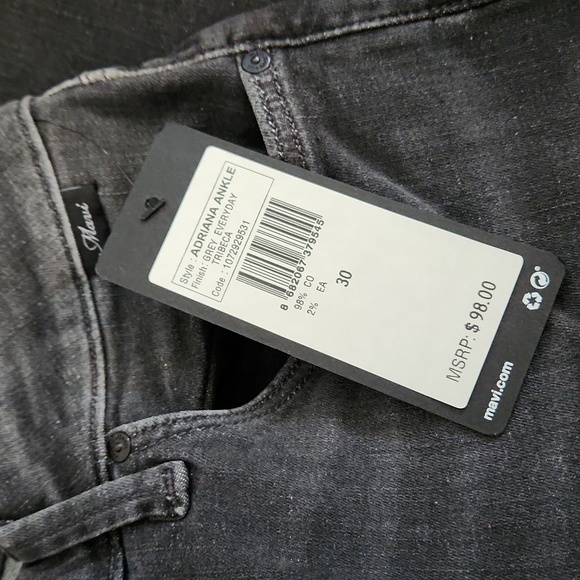 Mavi Adriana Ankle Super Skinny Unfinished Hem in Grey sz 30 MSRP $98 NEW W-323 - Picture 9 of 13